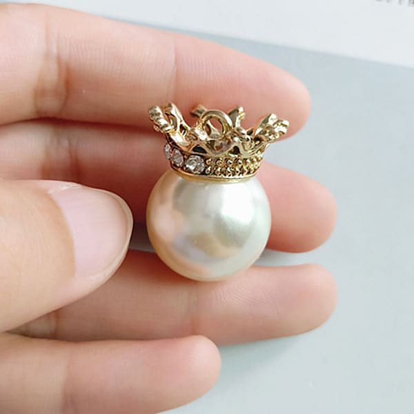 10pcs pearl diamond diadem Crown Shaped larger Charm,20X25MM, DIY Jewelry Rose Gold Alloy Bracelet Keychain necklace pendent findings gifts