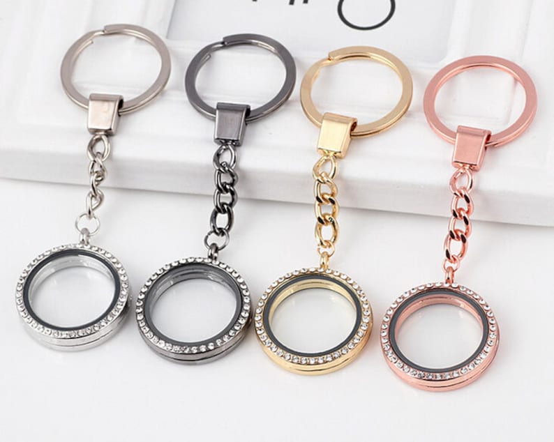 30MM Round Floating Keychain Locket Floating Glass Locket Etsy