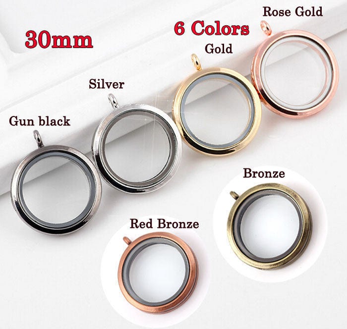 30mm Round Shape Floating Glass Locket magnet Closure Locket - Etsy