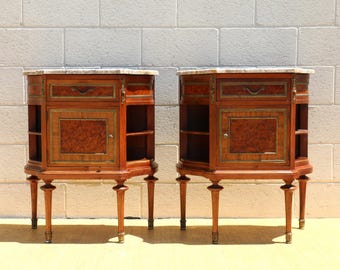 19th Century French Louis XVI Guillaume Grohé Style Bedside Cabinet