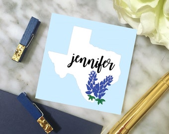 Texas Decal, Texas Bluebonnet Decal, Bluebonnet Decal, Bluebonnet Name Decal