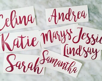 Wine Glass Decal, Wine Glass Name Decal, Personalized Wine Glass Decal, Bachelorette Party Wine Glass Decals, Birthday Glass Decals