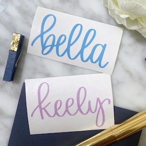 Custom Calligraphy Decals, Calligraphy Name Decal, Name Decal, Any Text Decal, Custom Text Decal, Handlettered Decal