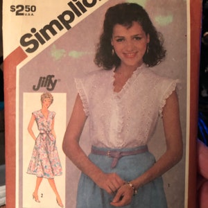 1980s simplicity 5882 Misses pullover dress or top