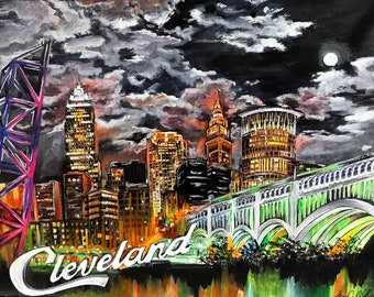 Cleveland Nightime Skyline