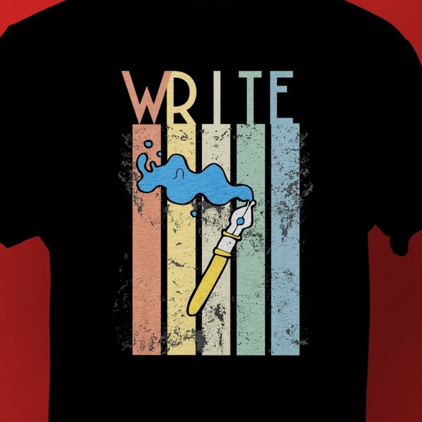 Write Find the Words, Writer Gift with Fountain Pen T-shirt