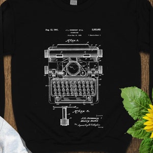 Vintage Typewriter Patent, Funny Writer Shirt, Author Gift Sweatshirt