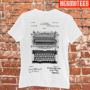 Typewriter Patent, Vintage Typewriter, Gift For Writers, Writer Shirt, Antique Typewriter, Writers Gift, Writing Shirt, BL Text