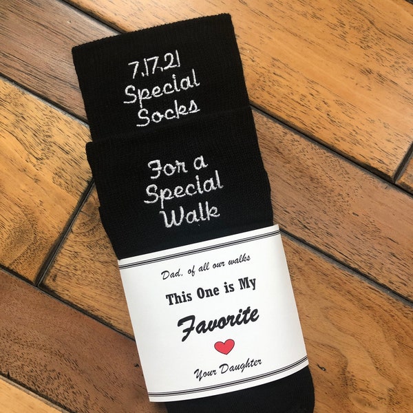 Father of the Bride socks Custom Embroidered, Special Socks for a Special Walk Wedding Socks with Socks Label, Father of the Bride Gifts