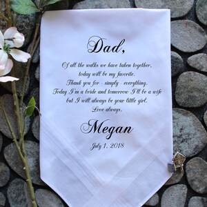 Father of the bride handkerchief father of the bride gift father of the groom gift wedding handkerchief printed handkerchief giftChoCACA48 image 1