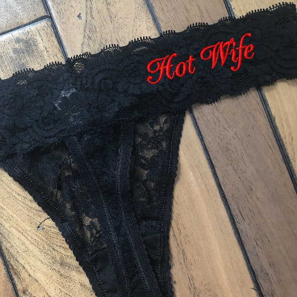 Hot wife black lace Anniversary Undies, Valentines gift for her Panties, Honeymoon Lingerie, Bachelorette gift for bride