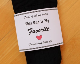 Wedding Socks Label, Dad of all our walks this one is my favorite, Father of the Bride Wrapper for socks only Socks are Not included