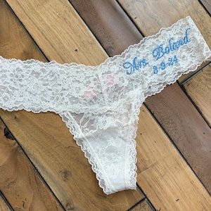 Personalized gift for her Bride Panties Lace Wedding Underwear Bridal  Shower Gift Bachelorette Personalized Honeymoon