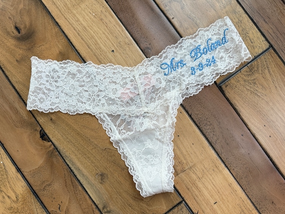 Personalized Mrs. Underwear, Coconut White, off White Bridal