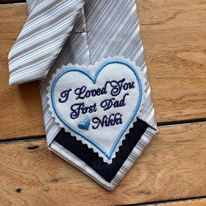 Father of the Bride Heart Tie Patch: Custom Embroidered, Personalized, Iron on or Sew on