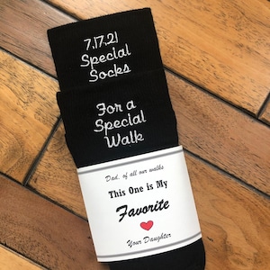Father of the Bride socks Custom Embroidered, Special Socks for a Special Walk Wedding Socks with Socks Label, Father of the Bride Gifts