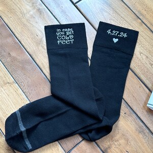 In case you get Cold Feet socks Personalized, Custom embroidery Groom Wedding Socks, Formal Socks for Groom, wediding Gift image 7