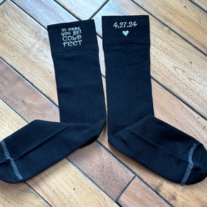 In case you get Cold Feet socks Personalized, Custom embroidery Groom Wedding Socks, Formal Socks for Groom, wediding Gift image 2