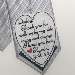 Father of the Bride tie patch Personalized, Embroidered Wedding Tie Patch, Father of the Bride Gift from Bride