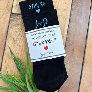 Custom Embroidered Groom Socks, Initials & Date, Wedding Gift