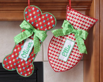 Personalized Cat Stocking, dog stocking,custom name, Personalised Pet Stocking, for dog,cat christmas stocking,dog bone stocking,B1F2