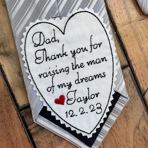 Iron-on Father of Bride Embroidered Tie Patch, Personalized Wedding Heart Patch,  I loved you first Suit Label for Dad, Custom Patch