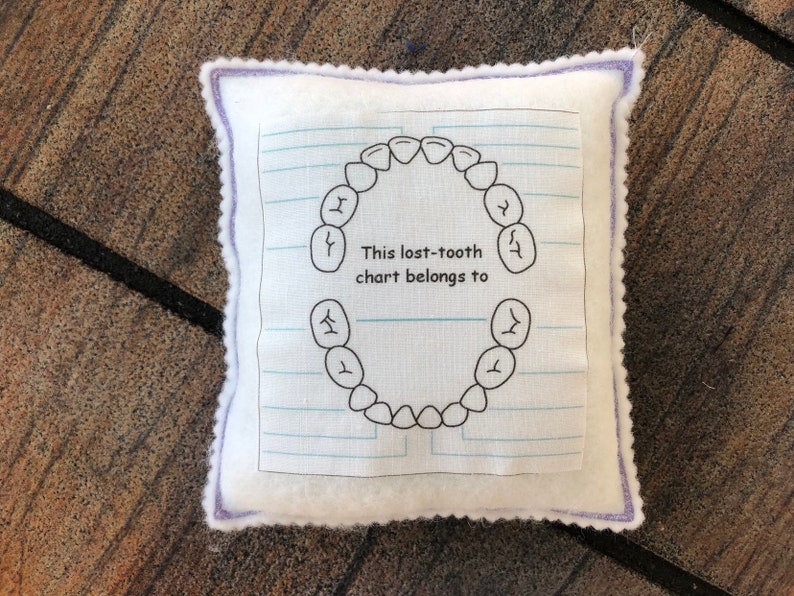 Personalized Tooth fairy pillow boy with tooth chart, custom tooth holder with pocket, stocking stuffer and birthday gift for kids image 5