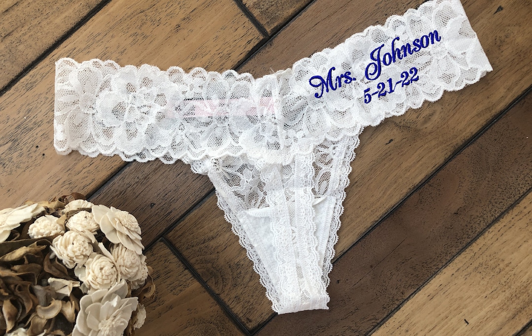 Personalized Mrs. Underwear, Coconut White, off White Bridal