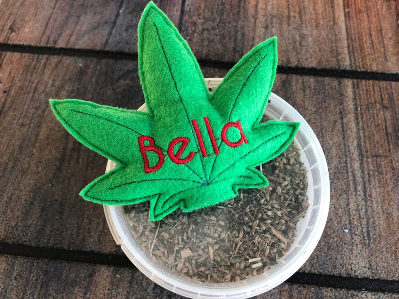 Cat Toy Personalised Catnip Marijuana Leaf Toy for Cat Etsy