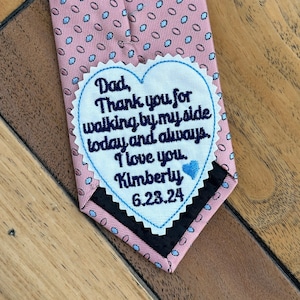 Father of the Bride Gift from the Bride, Embroidered Tie Patch for Dad