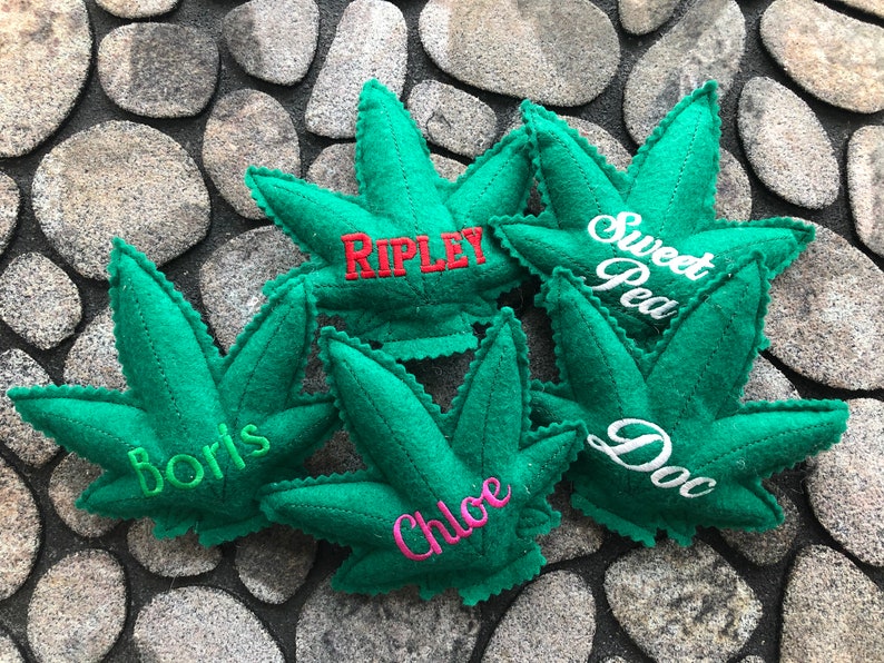 Cat Toy Personalised Catnip Marijuana Leaf Toy for Cat Etsy