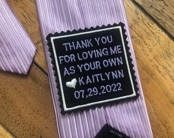 Custom Stepdad Wedding Gift, Embroidered Tie Patch, Thank You Gift