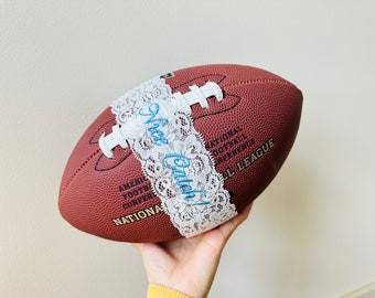 Nice Catch! Wedding Toss Garters, Embroidered Bridal Lace Garters, Custom Made to Fit Petite to Plus Sizes, Football not included