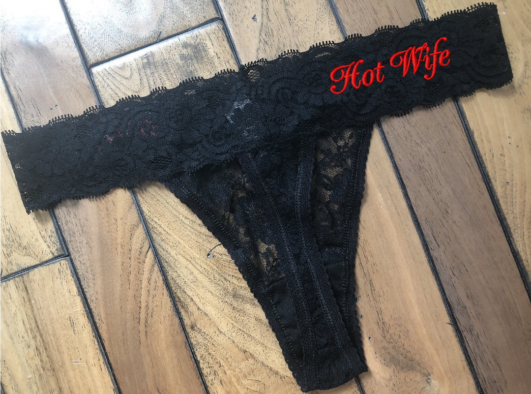 Buy Hot Wife Black Lace Anniversary Undies, Valentines Gift for Her  Panties, Honeymoon Lingerie, Bachelorette Gift for Bride Online in India 