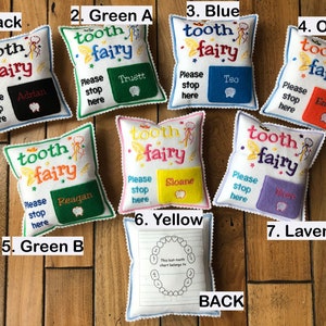 Personalized Tooth fairy pillow with tooth chart, Christmas Gift for Kids, Birthday gift kids, Stocking stuffer kids