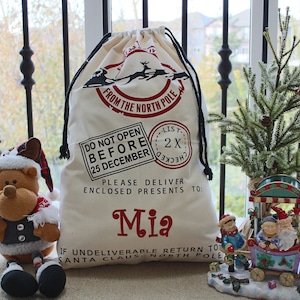 Personalized Santa Sack, Santa Bag, Santa Delivery Bag, Christmas Sacks, Christmas Gift Kids, Gift Wrapping