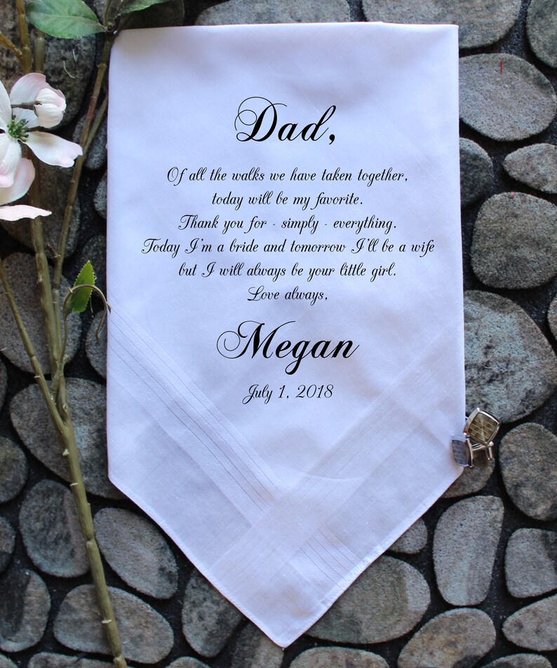 Father of the bride handkerchief father of the bride gift father of the groom gift wedding handkerchief printed handkerchief giftChoCACA48 image 1