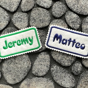 Uniform Name patch, Iron-on Embroidered backpack patch, custom name label, 4x2 inches, Personalized uniform name tag