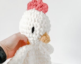 Hazel Hen Crochet Pattern, Crochet chicken , Rooster, snuggle toy, Snuggler, Lovey, farm animal, spring, pet