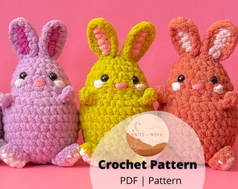 Bun Bun the Bunny Crochet Pattern, baby bunny, bunnies, snuggle toy, Snuggler, Lovey, Easter, baby toys, heirloom, no sew, rabbit, plush