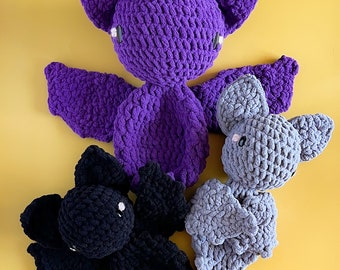 Drac the Bat PATTERN - DIGITAL PDF Crochet Pattern - Jumbo Chunky Bat  Crochet Pattern - Amigurumi Pattern - Blanket Yarn Crochet Pattern