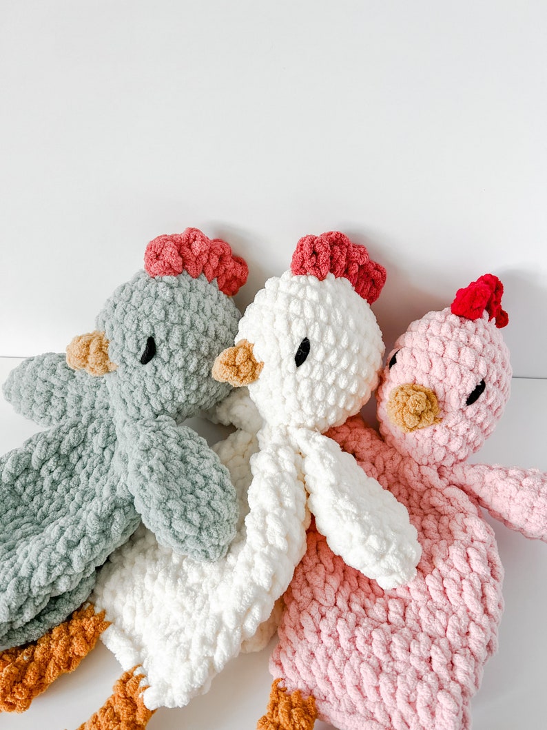 Hazel Hen Crochet Pattern, Crochet chicken , Rooster, snuggle toy, Snuggler, Lovey, farm animal, spring, pet image 4