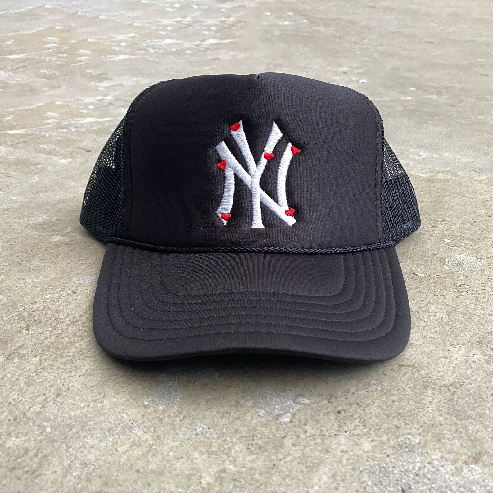 NY Trucker Hat New York Baseball Hat Cap Hearts Etsy
