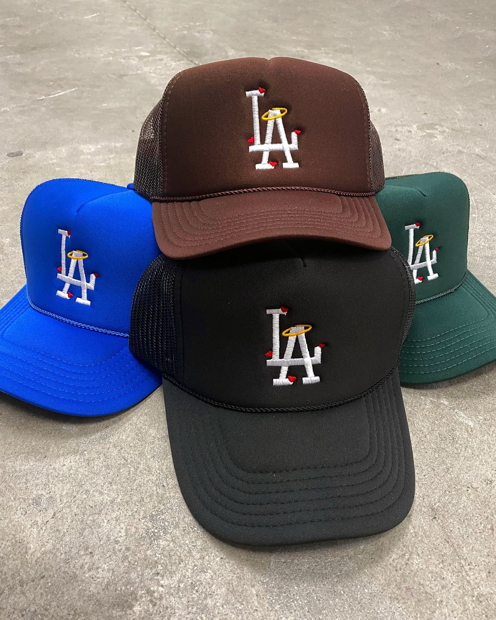 LA Trucker Hat Los Angeles Baseball Hat Cap Hearts - Etsy