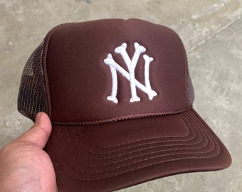 NY Bones Trucker Hat New York Baseball Hat Cap NY Snapback