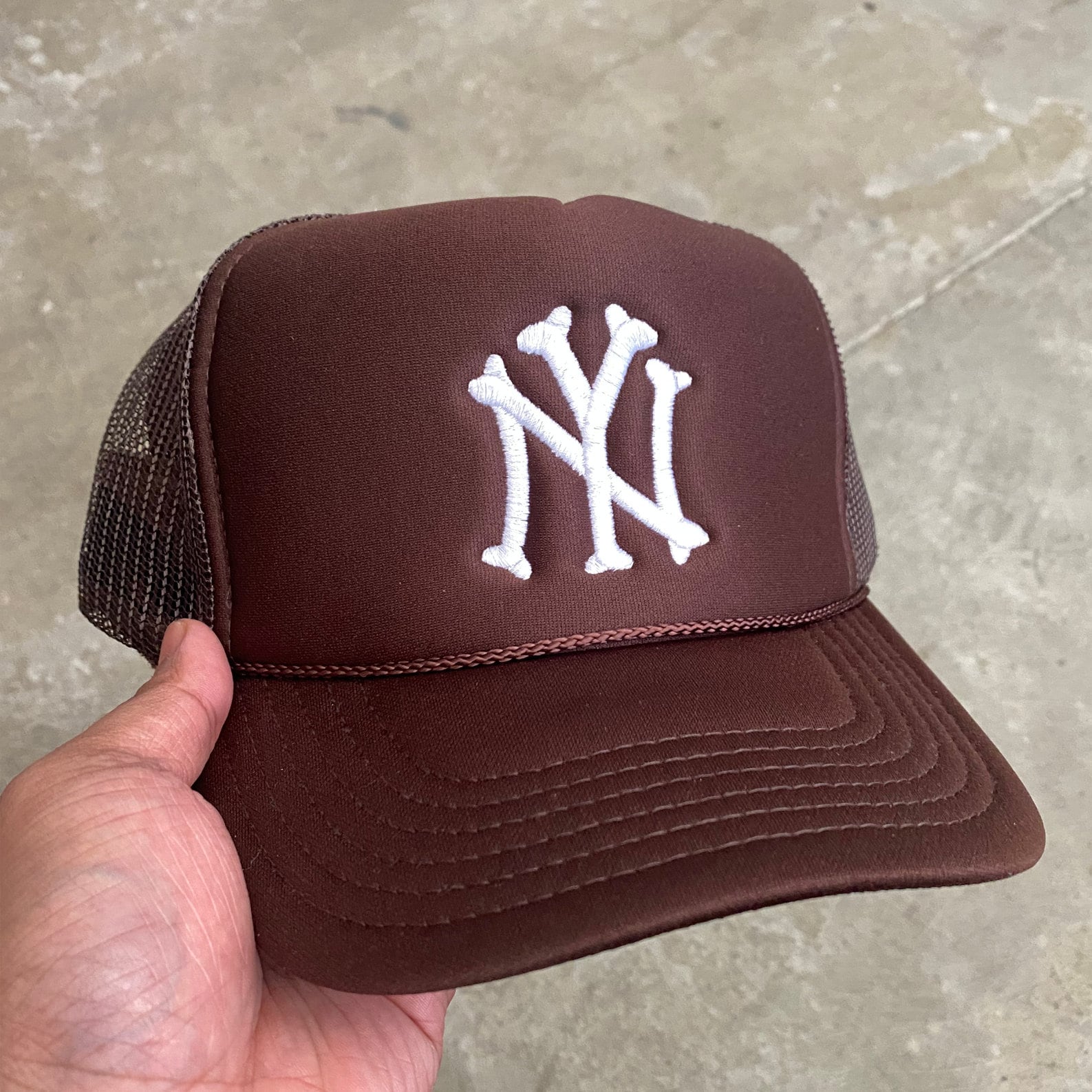 NY Bones Trucker Hat Baseball Cap NY Snapback Etsy