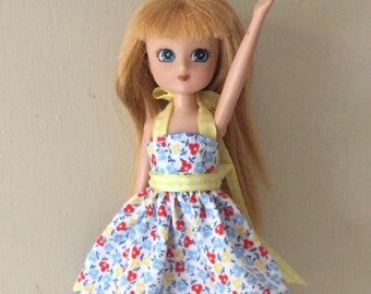 Fits 7 inch Lottie doll:  halter sundress