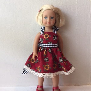 6" mini doll clothes:  halter sundress