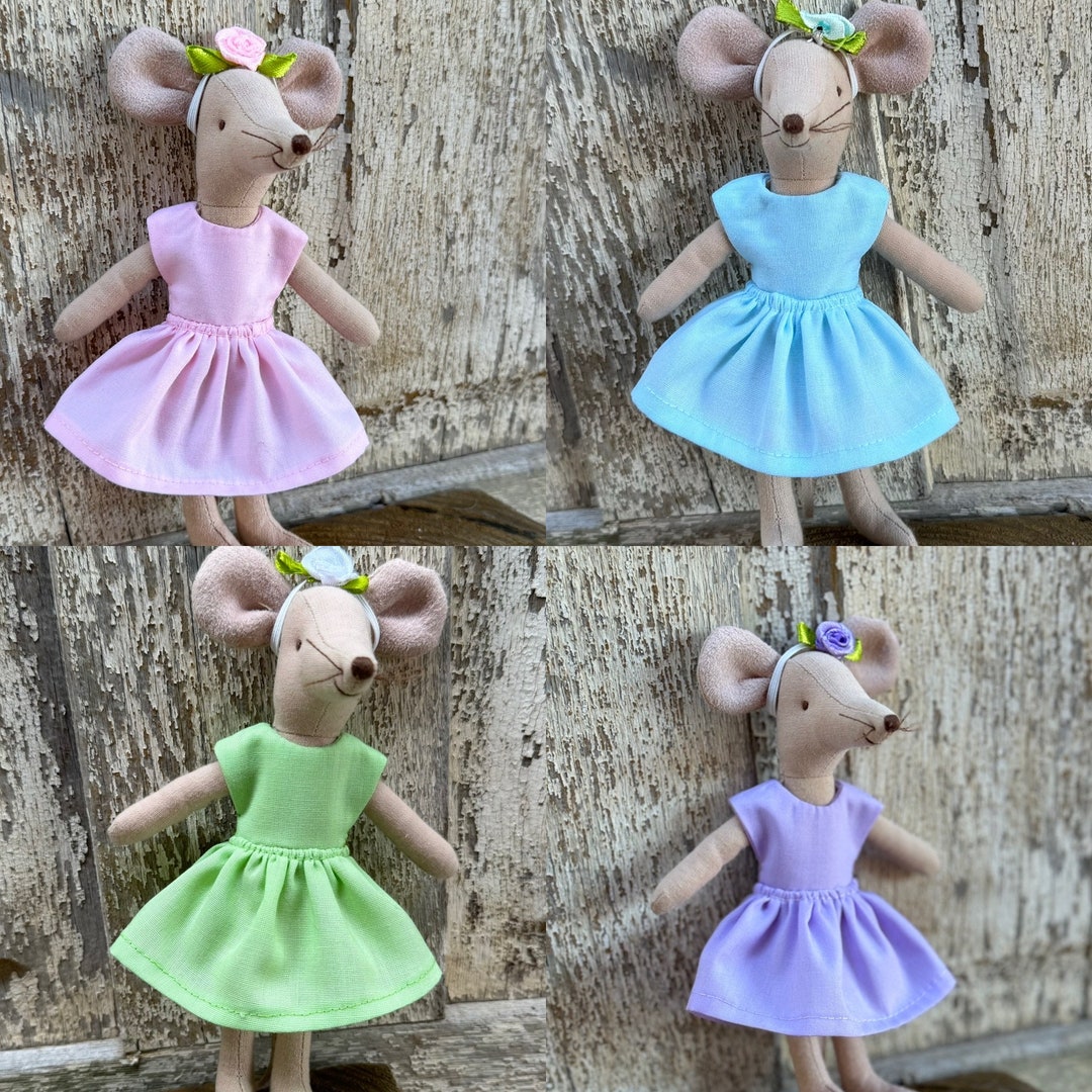 Fits Maileg Mice: Dress and Headband in Four Pastel Colors - Etsy