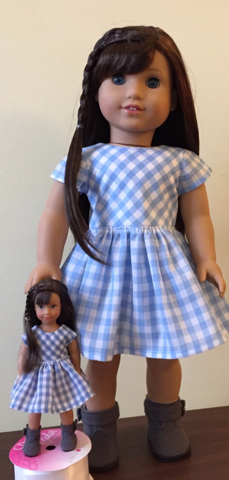 Doll Clothes for 6 Inch Mini Doll Blue Gingham Dress Etsy